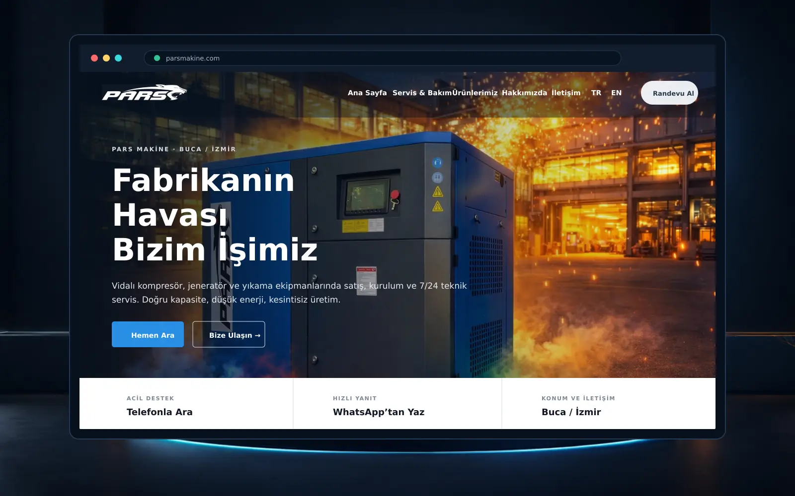 Pars Makine Kurumsal Web Sitesi