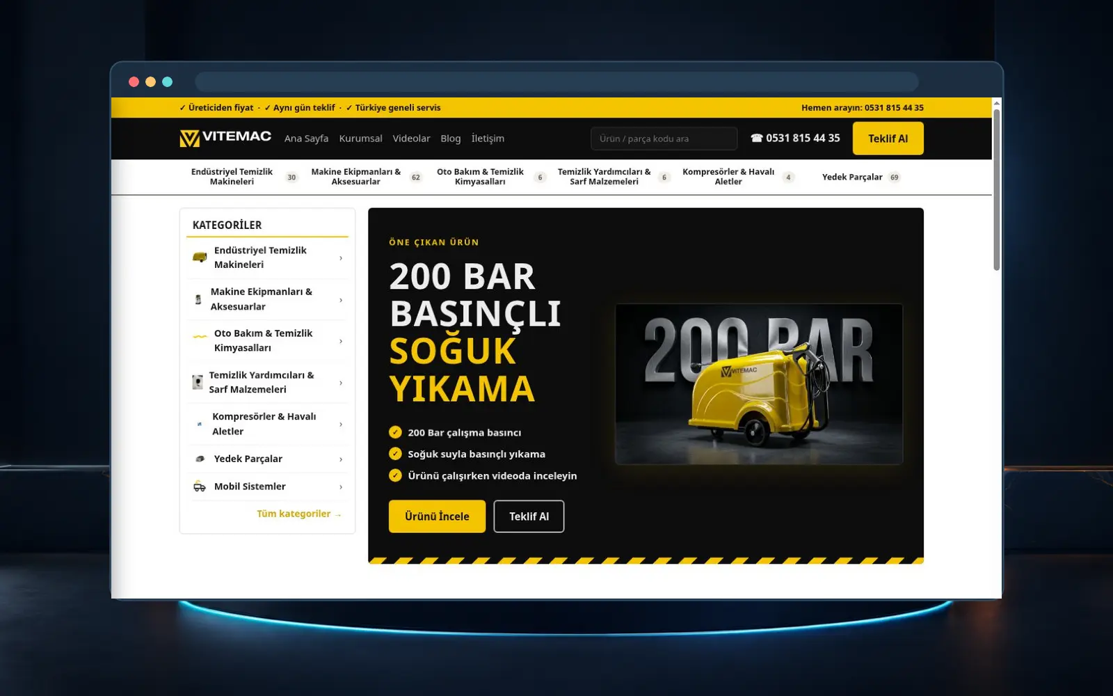 Vitemac E-Ticaret Web Sitesi